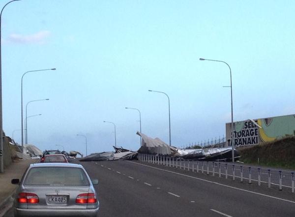 Evacuations and road closures as roofs come onto highway